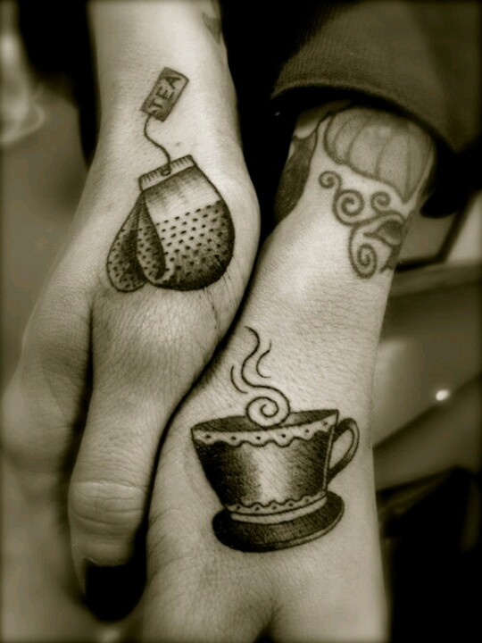 Awesome-Tea-Couple-Tattoo-Design-Idea-on-Hand