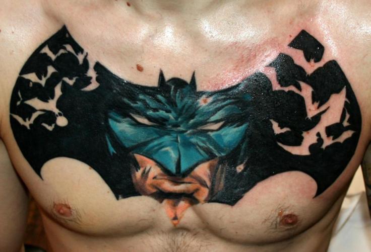 Batman-Logo-Chest-Tattoo