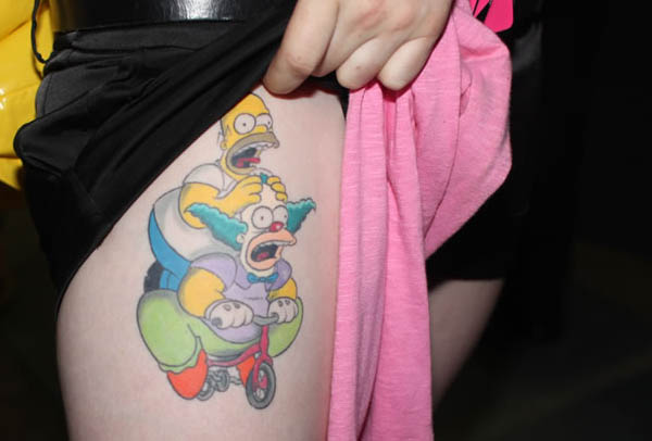 Homer-Krusty-Riding-Tricycle-Tattoo