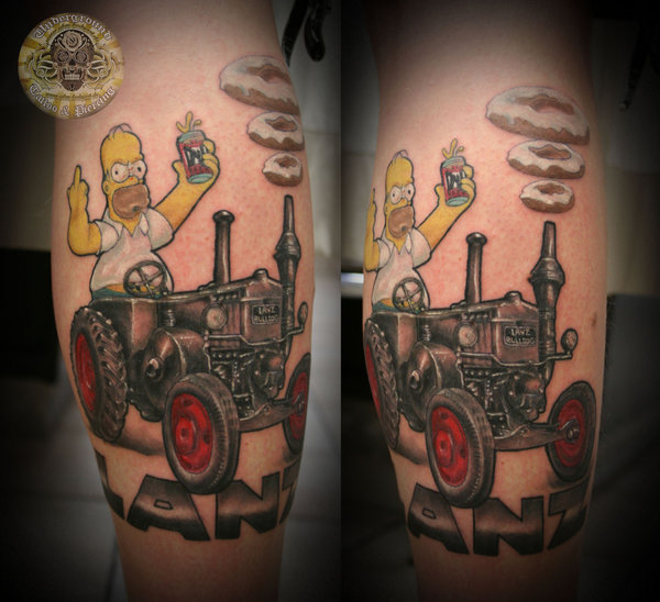 Homer_Simpson_bulldog_lanz_by_2Face_Tattoo