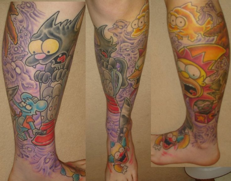 simpsons_tattoo_sock_in_progress_by_xmaryxedgex-d4wmy5y