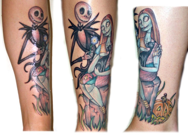 jack-and-sally-leg-tattoo