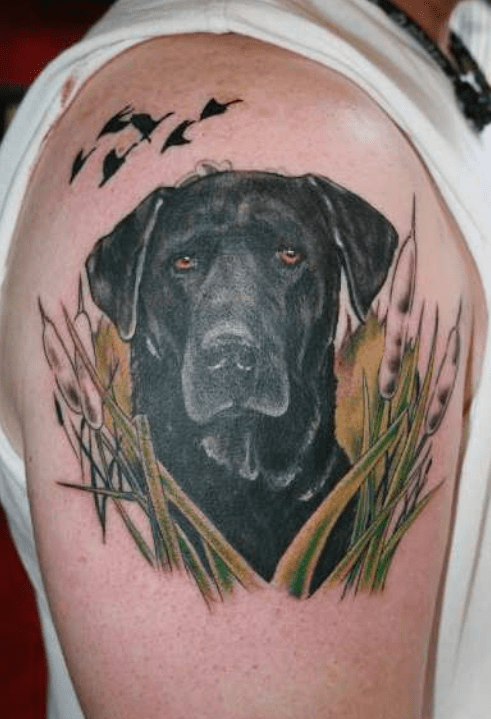 black dog tattoo
