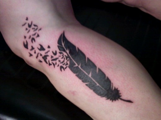 Birds-Crow-Feather-Tattoos-520x390