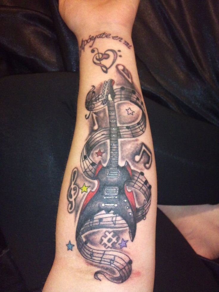 guitar music tattoos design (1)