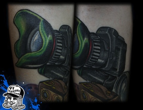 camera tattoo by Tony Touch