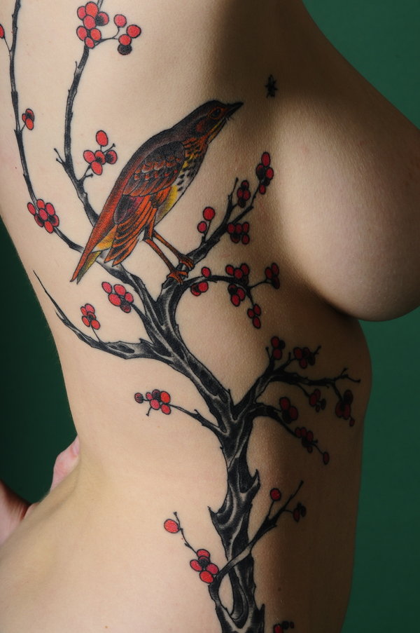 cherryblossomtattoosexywomanbody