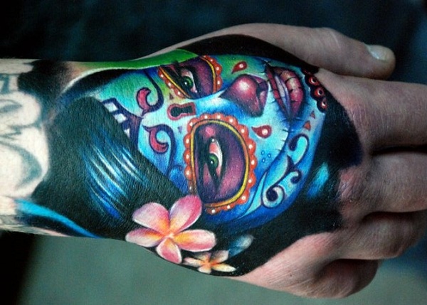 Sugar-Skull-Hand-Tattoo