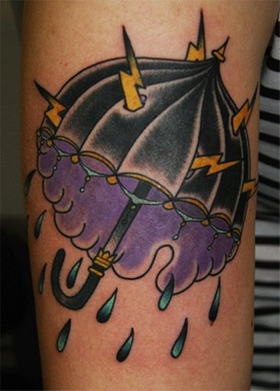 umbrella-and-rain-tattoo-design-on-arm